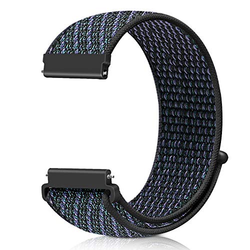 [Runostrich] 腕時計バンド 20mm 22mm 時計バンド ループナイロンバンド NATOストラップに似通る 工具が要らなく、気軽に差し替える (20mm, グレープパープル)