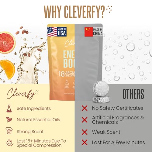 Image of Cleverfy Citrus Shower Steamers Aromatherapy Gifts for Women, 18 Tablets