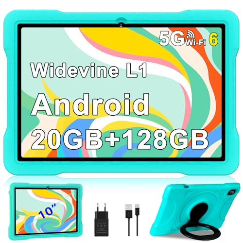 Tablet 10 Pollici Android con 5G + 2.4G WiFi 6, 20GB RAM + 128GB ROM(TF/2TB), Giochi Educativi Software (iWAWA),...