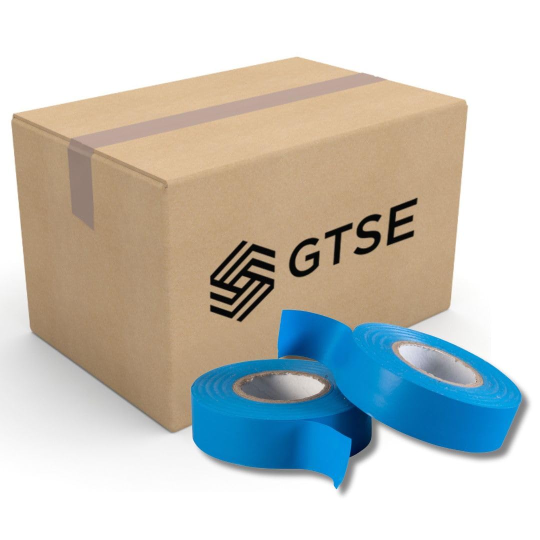 GTSE Blue Electrical Tape, 19mm x 20m, Bulk Box of 100 Rolls, Strong Self-Adhesive PVC Insulation Tape for Insulating, Repairing and Protecting Electrical Wires