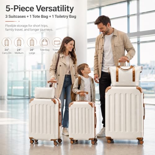 YOETEY 5-Piece Luggage Set