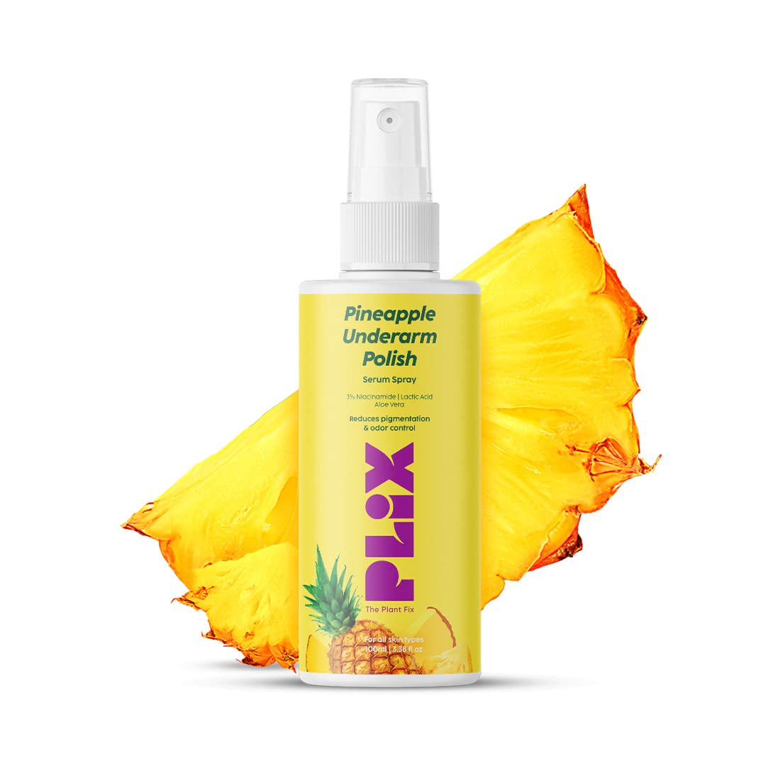 PLIX - THE PLANT FIX Pineapple Underarm Depigmentation Serum Spray | For Dark Underarms & Hyperpigmentation | Long Lasting Odour Protection | 100 ml-image-29