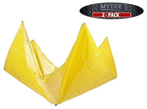 Vista 9 de Mytee Products Lonas de drenaje – (5 x 5 pies y 7 pies x 7 pies), lona desviadora de goteo para techo de techo resistente, color amarillo