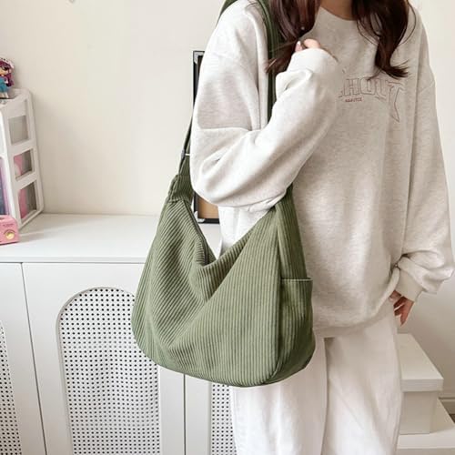 Women Casual Croduroy Crossbody Bag Large Crescent Shoulder Handbag Solid Hobo Tote Satchel Shopping Commuting3