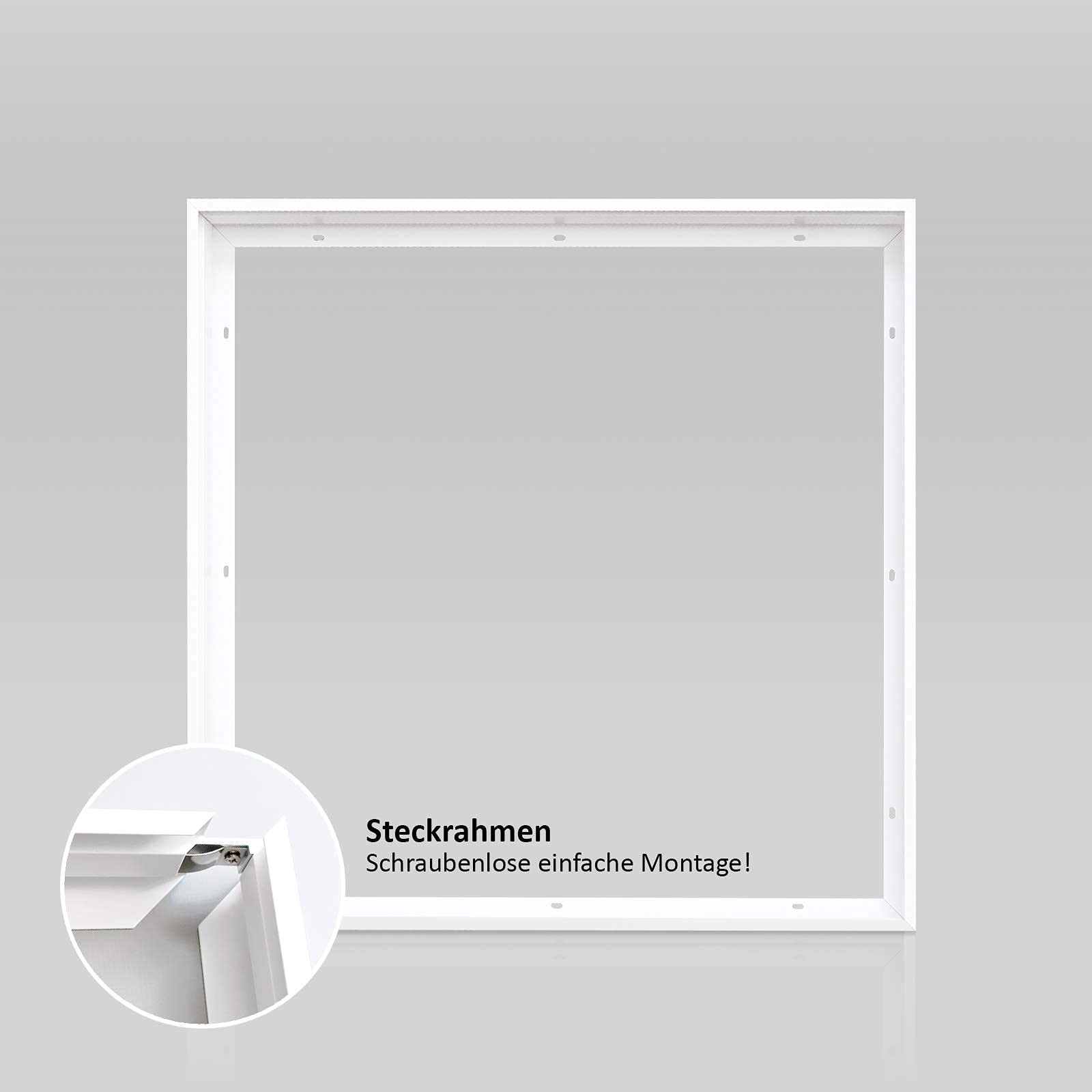 4x LED Panel 60x60cm Tageslichtweiß 6000K 40W Steck-Aufbaurahmen | 3400 Lumen Aluminium Deckenmontage Set