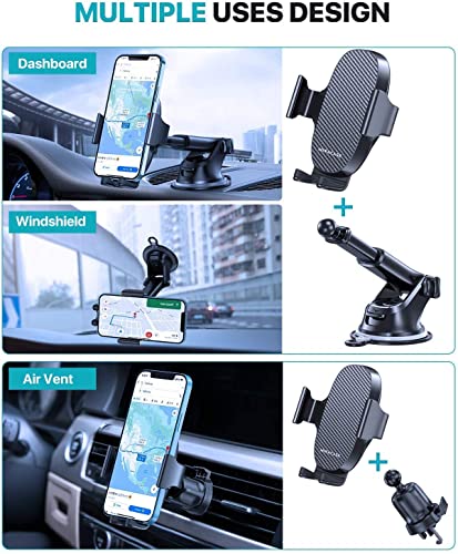 Image of Miracase 3-in-1 Cell Phone Holders for Your Car, Universal Car Phone Holder Mount for Car Dashboard Air Vent Windshield Compatible with iPhone17 16 15 14 13 12 11 Pro Max Xs XR X, Galaxy