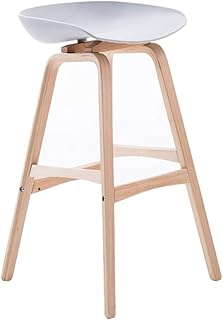 YJ-YZ Sgabello da Bar in Stile Nordico Sgabello da Bar in Legno Massello Sgabelli Moderni E Minimalisti con Schienale Alto, 6 Colori, 65 / 75CM A++ (Color : Gray, Size : 65cm)