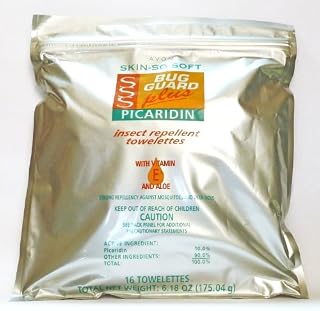 Avon SSS Bug Guard Plus Picaridin Towelettes - Pack of 16 BONUS SIZE