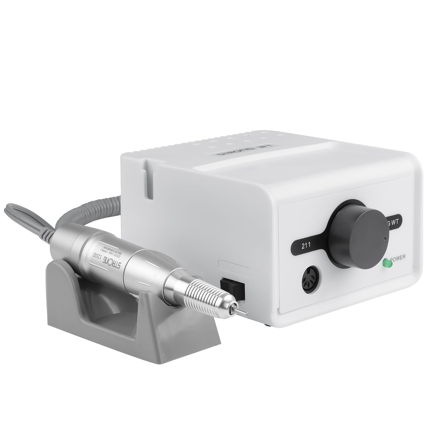 65W fuerte Max 211 taladro de uñas eléctrico para uñas acrílicas 35000RPM 120 herramientas de manicura plata equipo de laboratorio