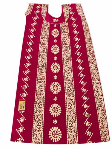 Image of JAYAS Women's Cotton Nighty | Rajwadi Print Maxi Night Gown | Sleeveless Round Neck Long Nighty | Soft Breathable Cotton Sleepwear | Printed Home Wear Lounge Wear | Full Length House Dress