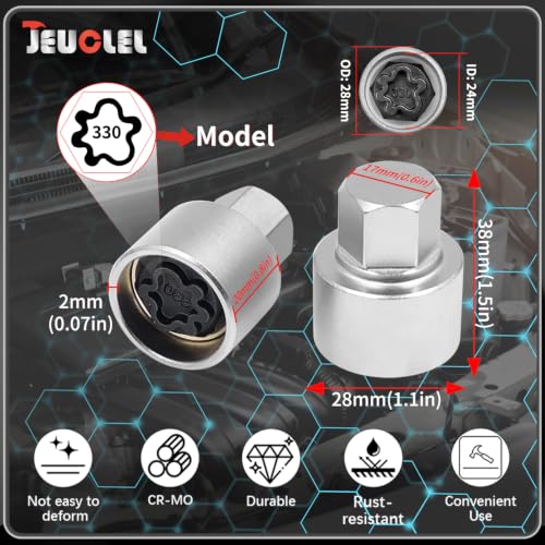Image of 330 Wheel Locking Nut Key for Mercedes Benz, Lug Nut Removal Tool