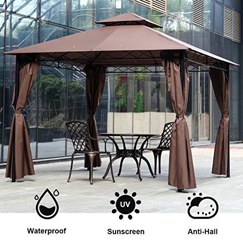 Dkeli Gazebo Canopy Tent Party Tent 10' X 13' Outdoor Heavy Duty Shelter Picnic Bbq Gazebo With Durable Steel Frame & Vented Top For Parties Backyard thumb #1