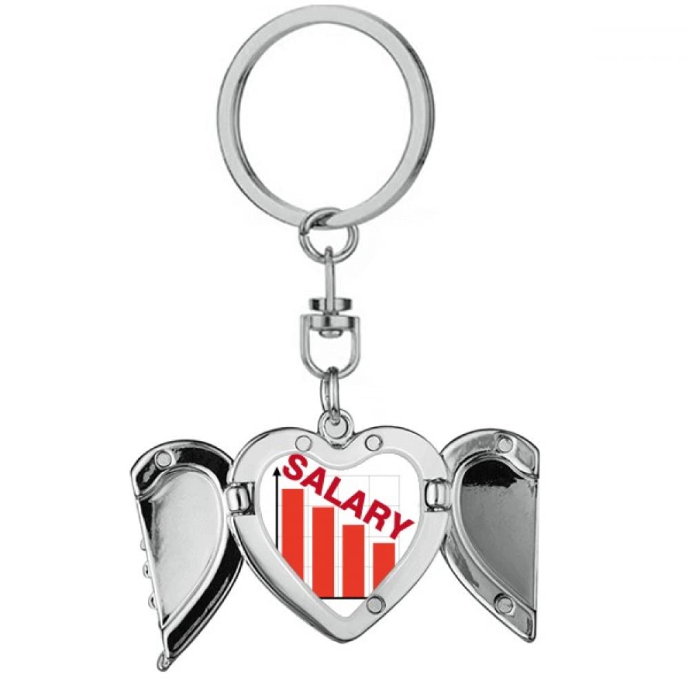 no/noLower Wages Living Standards Heart Angel Wing Key Chain Holder