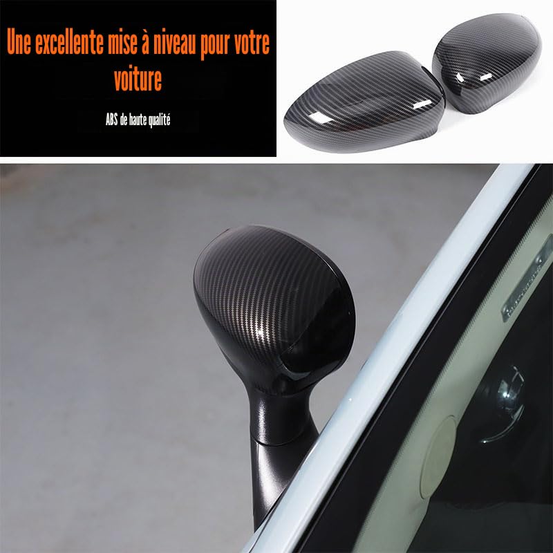 Couverture de rétroviseur en fibre de carbone pour Fiat 500 2016-2024, 2 pièces, coque de rétroviseur extérieur