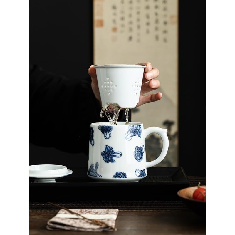 Tasse à thé Tasse à thé Chinoise en céramique for Le Bureau, Tasse à thé avec Filtre for Le Bureau, Tasse à thé de Voyage Portable Tasses à thé réutilisables