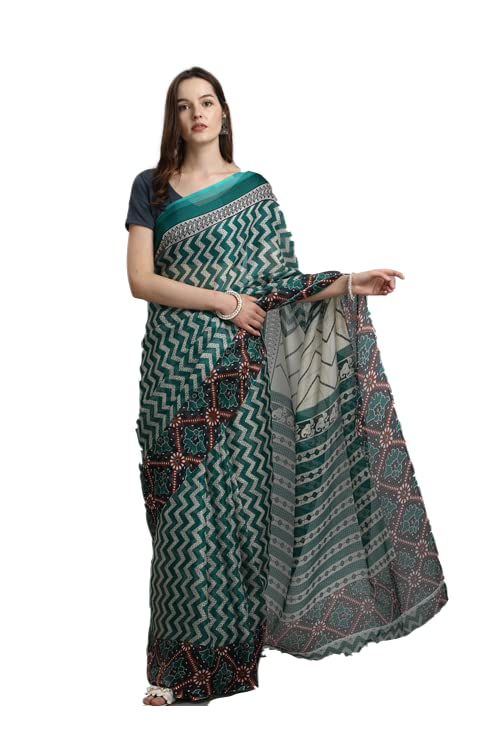 Image of ANNI DESIGNER Women's Woven Cotton Blend Saree