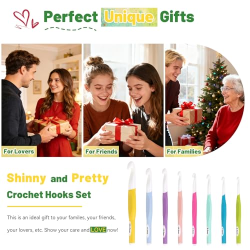 Image of Aeelike Large Crochet Hooks Set, 8 PCS Colorful Crochet Hooks Size 6.0mm 7mm 8mm 9mm 10mm 12mm 15mm 20mm for Thick Bulky Yarn Blankets DIY Crafts, Ideal Gift