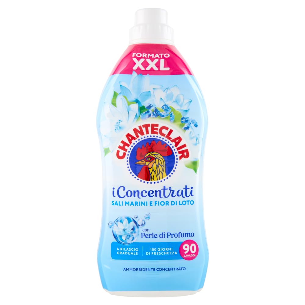 6x Chanteclair I Konzentrat Weichspüler, Meersalz und Lotusblume – 90 Waschgänge, 1800ml + Beni Culinari Kostenloser Schlüsselanhänger