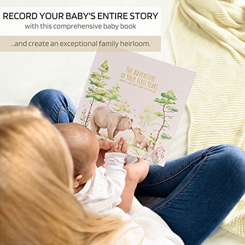 TrulyBaby Keepsake Baby Memory Book for Baby Boy or Girl - Timeless Baby Book for Baby's First 5 Years - Record Every Event from Birth to Age 5 - Gender Neutral Baby Scrapbook Journal Photo Album
