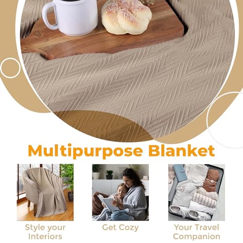 Superior Metro Ganzjahresdecke aus Baumwolle, gewebte Decke für Couch, Bett, Bettwäsche, Bauernhaus, Heimzubehör… – Ansicht 4