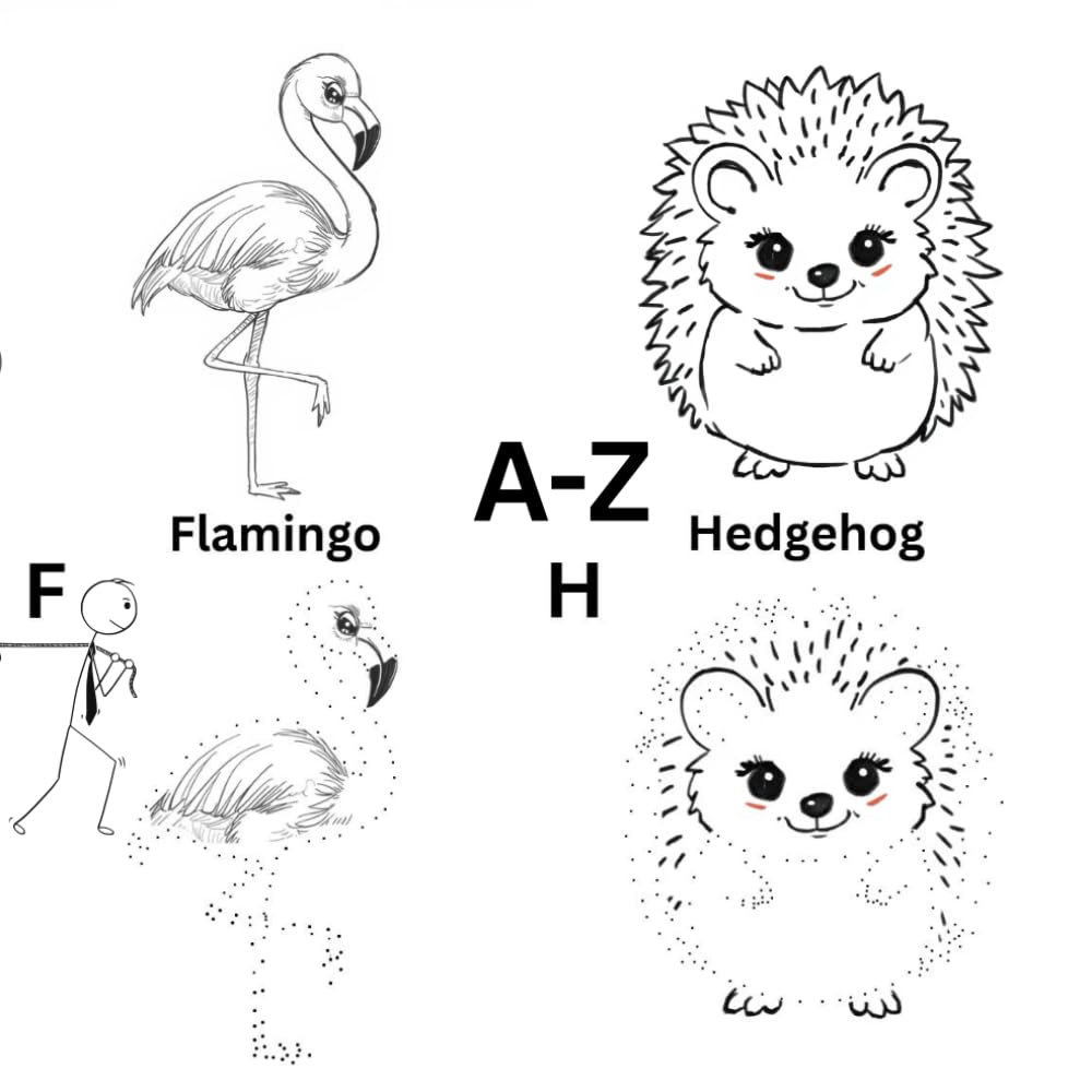 A-Z Animal Alphabet: Dot to Dot and Coloring: Learn the ABCs 52 pages with 26 Fun Animals: 52 Fun pages: 26 Coloring animals, 26 dot-to-dot images; Book 2