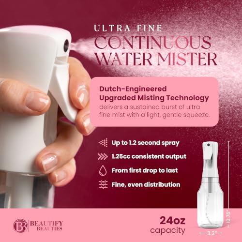 Image of BeautifyBeauties Continuous Spray Bottle for Hair, 24 oz Mister Spray