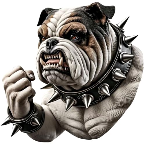 Vinyl Bulldog Car Sticker, 5.91x5.91 inch, 2-Pack, Waterproof Design for Vehicles and LaptopsA009