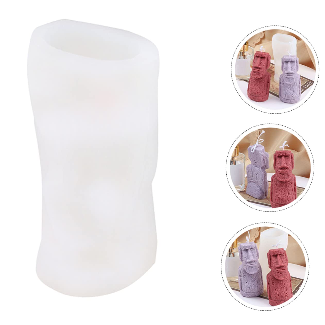 Anneome Stampo Candele in Silicone Riutilizzabile Forma di Statua Isola di Pasqua per Creare Candele Profumate Fai da Te