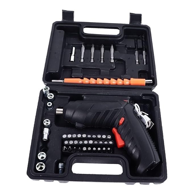 Image of 47-in-1 Electric Screwdriver Set | USB Rechargeable Mini Cordless Drill with Bits for Home Improvement & DIY Projects
