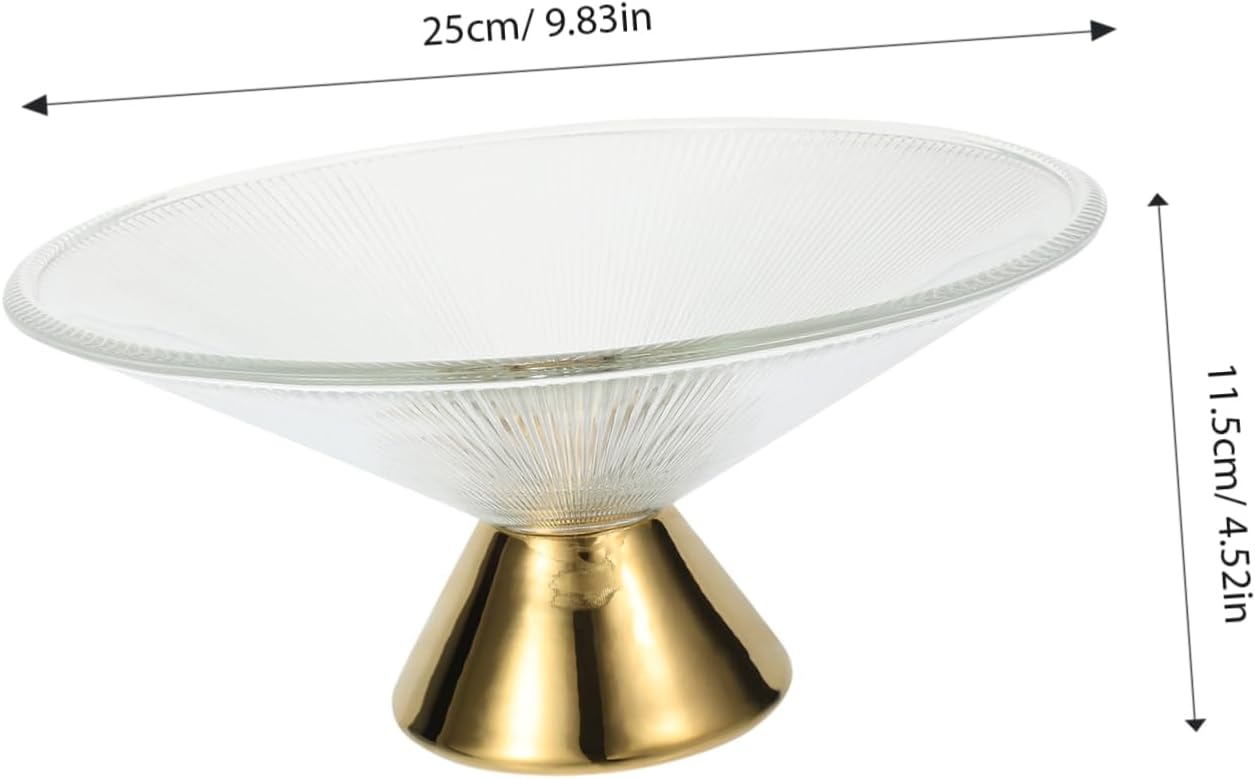 Zerodeko Footed Glass Fruit Bowl Decorative Pedestal Serving Dish High Stand Dessert Tray for Snacks Cookies and Fruit for Kitchen and Dining Room Centerpiece