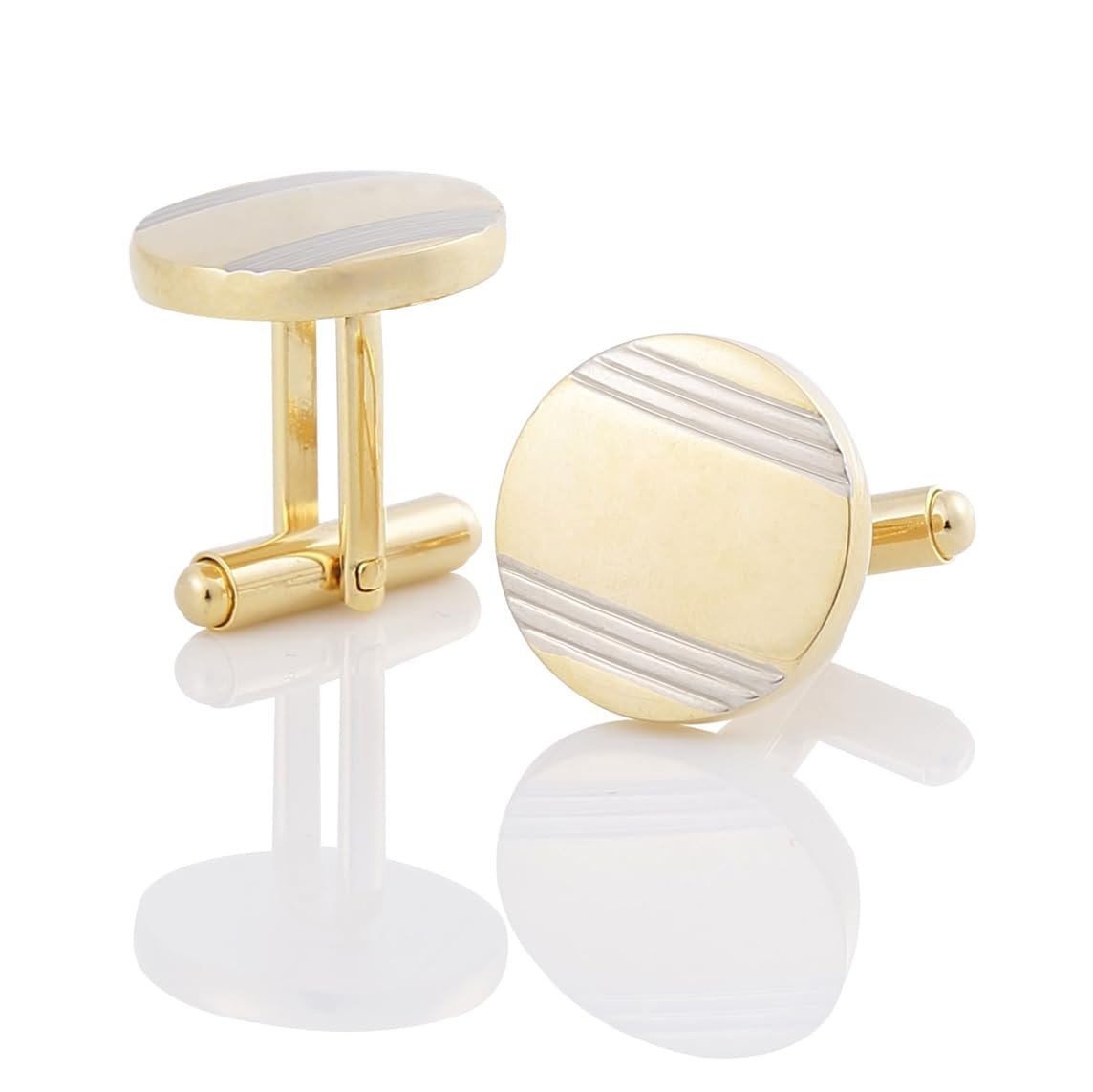 YAHOYA Iniciales Nombre Gemelos de oro para hombres Líneas de plata Joyas personalizadas Regalos Boda Padre de la novia