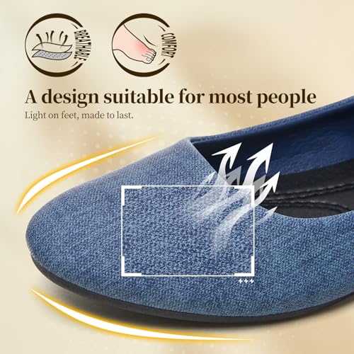 Image of Women's Ballet Flats Shoes Dress Slip on Shoes | PU Leather Teacher Business Casual Loafers Non Slip Low Heel Dressy