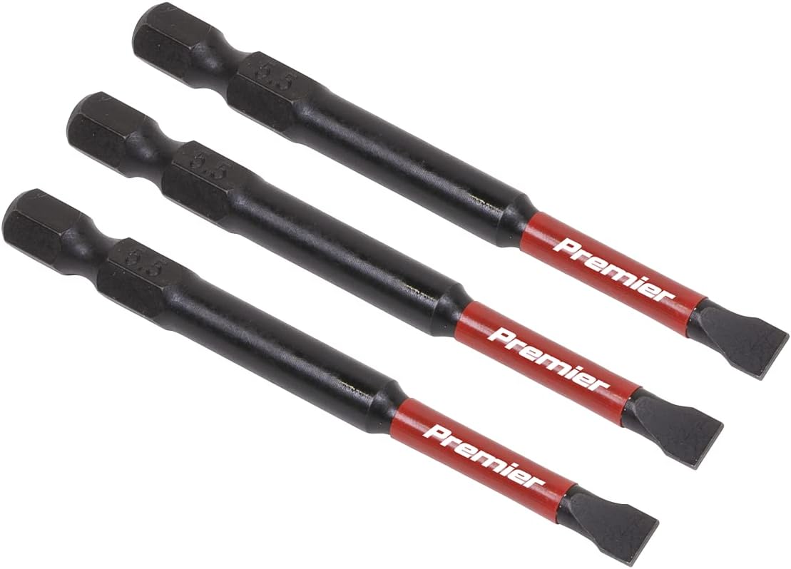 Sealey AK8252 3pc 75mm Slotted 5.5mm Impact Power Tool Bit Set
