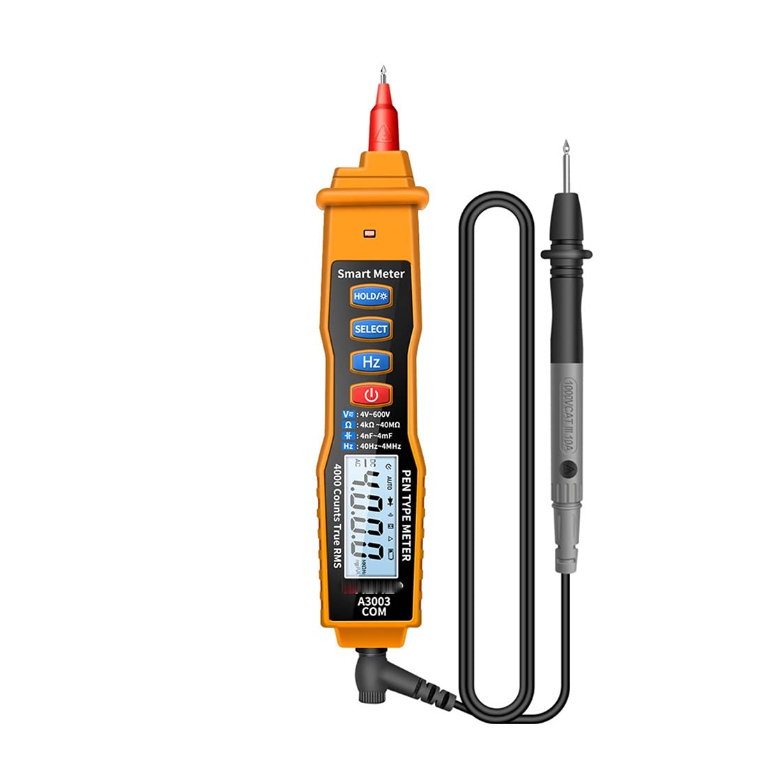 A3003 Digital Multimeter Pen Type 4000 Counts with Non AC/DC Voltage Resistance Diode Continuity Tester Tool(White-Dinosaur Doodle4)
