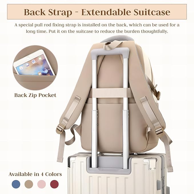 Image of Girls School Backpack with Small Zipper Pouch Fashion Nylon Backpack Multi Compartment Large Capacity Bag with Padded Shoulder Straps & Handle for School Travel Camping College