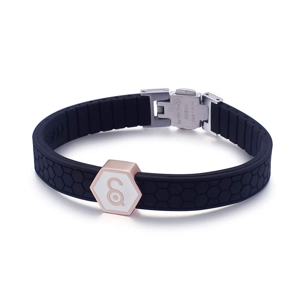 Magnetic Therapy Bracelet for Men-Unisex Silica Gel Wristband, Adjustable Health Stainless Steel Bracelet,Handmade Jewelry Relieve Pain Improve Physical