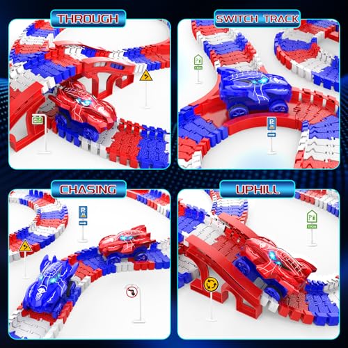 Image of Spider Toys for Boys 4-6, Spider Race Track with 5 Cool Spider Cars Toys for Kids Boys Toddler, Flexible Car Tracks for Age 3 4 5 6 7 8 Year & Up Old Boy Girls Birthday Gifts