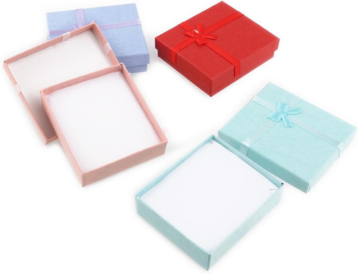 GALPADA Jewelry Box Organizer Gift Packaging 16pcs 7x8cm Bowknot Roseknot