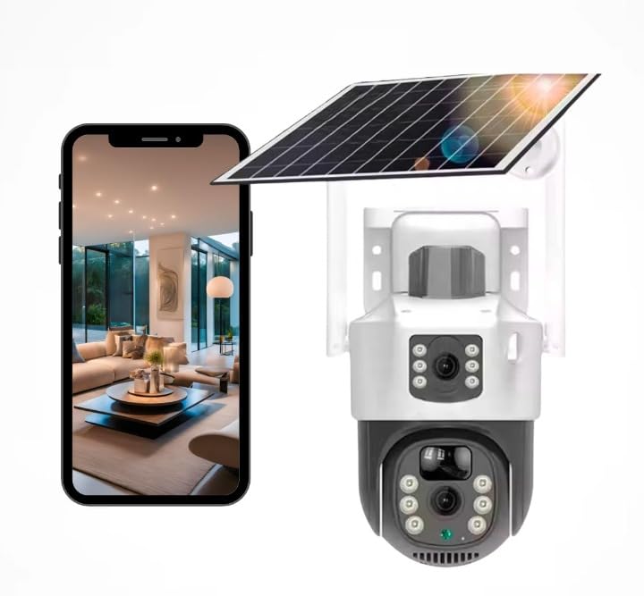 Image of Solar 5MP + 5MP Dual Lens Full HD CCTV Security Camera | 4G Enabled, 360(SR06)