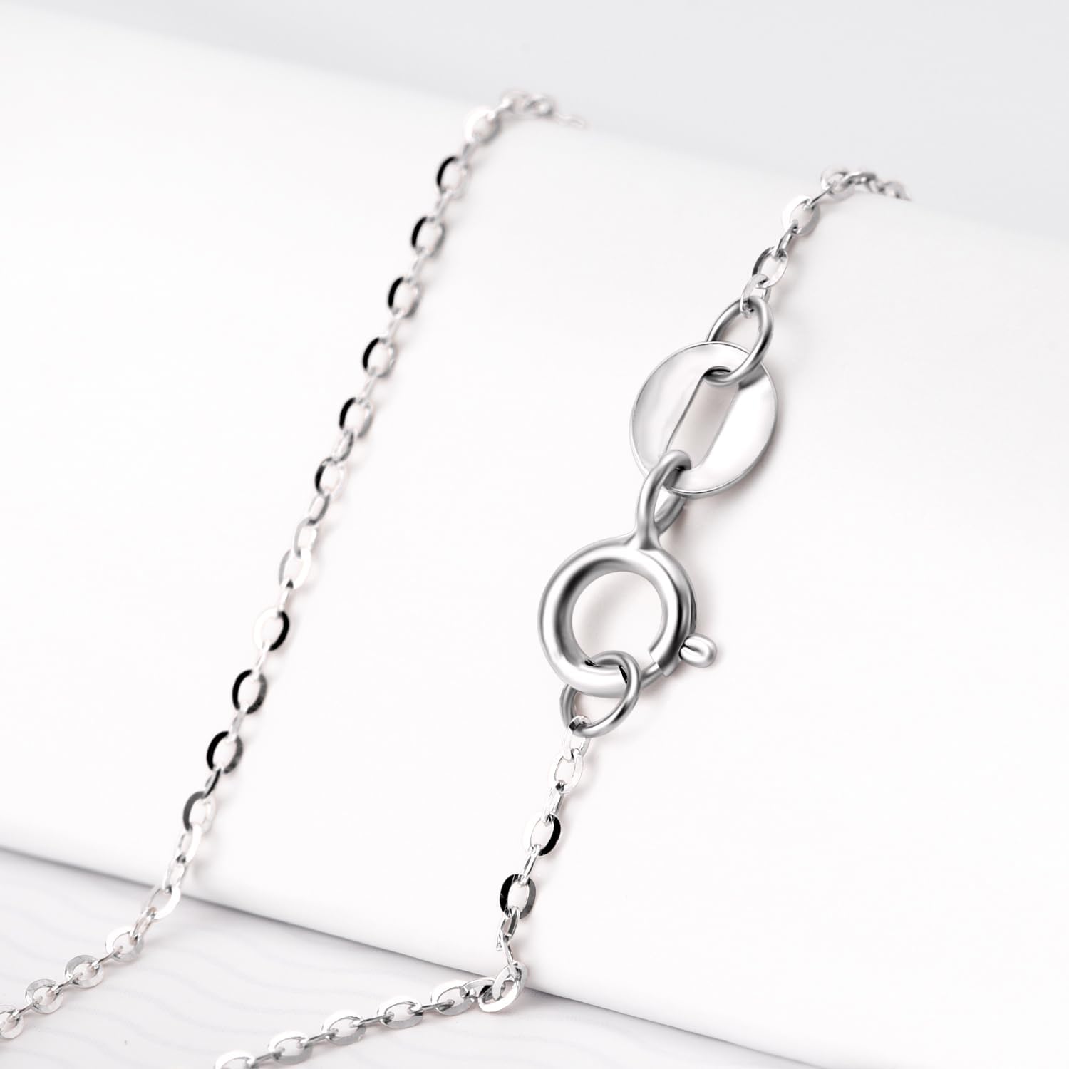 10K White Gold Freshwater Cultrued Pearl Pendant and Chain Necklaces for Women, 16+1+1 inches