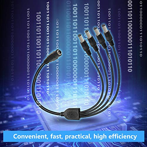 Image of DC Power Y Splitter Cable 1 Female to 4 Male Plug for CCTV Camera (1 to 4)