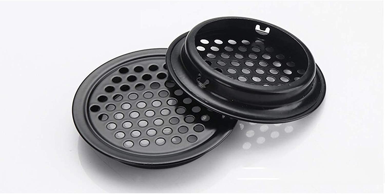 Dhetye Flat Dia.40mm Ventilation Grille Air Vents Grille,Ventilation Opening Grille, 4Pcs/Lot Black Cabinet Vent(Flat Dia.40mm)