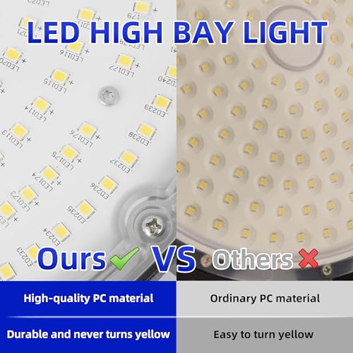 Image of hykolity UFO LED High Bay Light, 200W, 27000LM, 5000K Daylight, 135LM /W | High Bay Shop Lights IP65 Waterproof Commercial Bay Lighting for Warehouse Workshop Factory Shop Barn Factory, ETL, 1 Pack