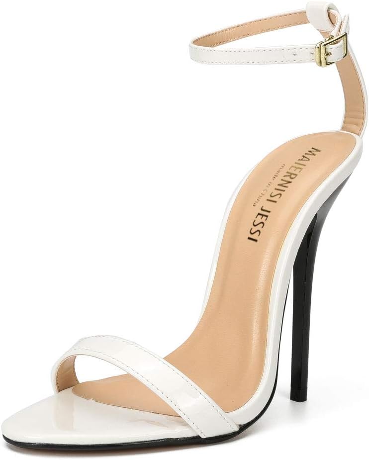 MAIERNISI JESSI Unisex Men's Women's High Heel Sandals, Ankle Strap, Open Toe, 5.1 Inch Stiletto Heels