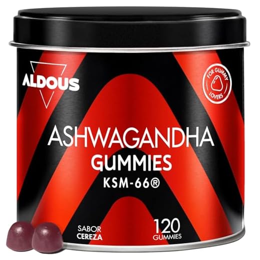 Ashwagandha Gominolas | 120 Gummies sabor Cereza | Ashwagandha KSM-66 | Withania Somnífera | Relajación Natural y Bienestar | Energía y Vitalidad | Para los amantes de las gominolas
