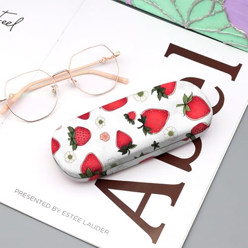 Image of Eyeglasses Case Hard Shell Protective Case for Glasses Eyeglass Box with Cleaning Cloth for Girls Women Cute Aesthetic