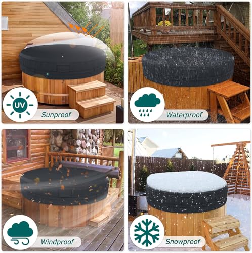 Cobertor Redondo para Jacuzzi 80''x14'' Negro miniatura 6