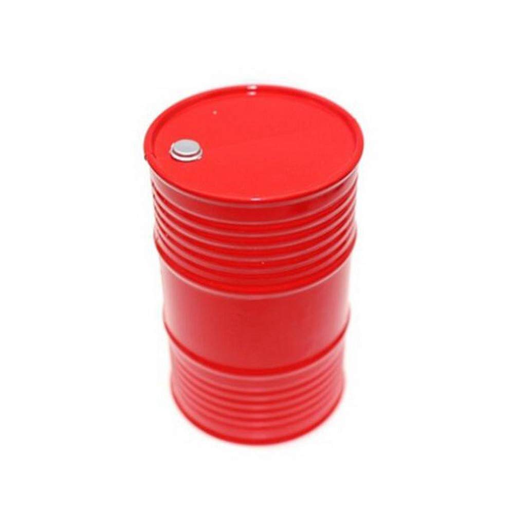 king of car tuning Container Drum RC Oil 1:10 Tank Fuel for Crawler Accessories SCX10 Mini Remote Controlled (Red, One Size)
