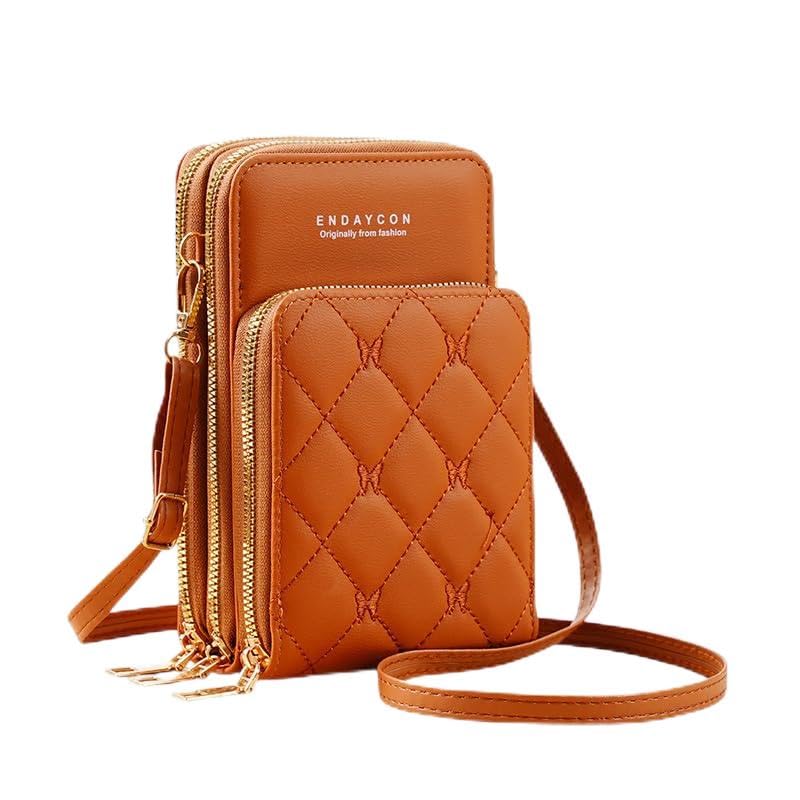 Bolsa feminina de um ombro, bolsa transversal, carteira, moda, bolsa para cartões, compras, caminhadas, viagens, Marrom, Small