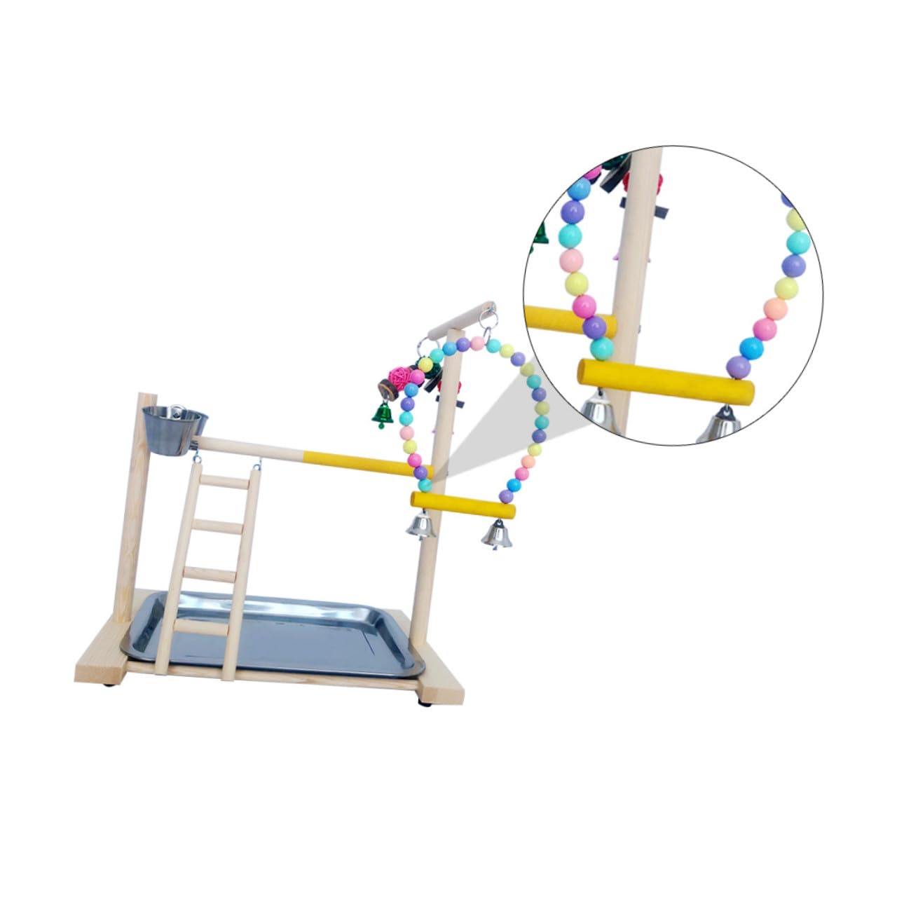 Happyyami 1set Parrot Play Stand Toy Struttura Per Uccelli Supporto Per Addestramento Interazione e Gioco Per Pappagalli e Uccelli Di Piccole Facile Da Installare Colori Variabili
